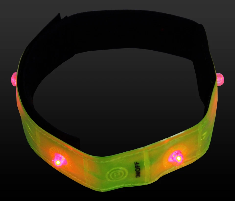 Sparpaket 4 Stück LED Reflektorbänder mit Batterien und Klettverschlüssen - Bild 2 von 4