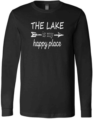 The Lake Is My Happy Place Lake Lifestyle Boating River Lovers Gift T-Shirt