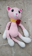 Animal Cat With Rose Plushie Amigurumi Handmade