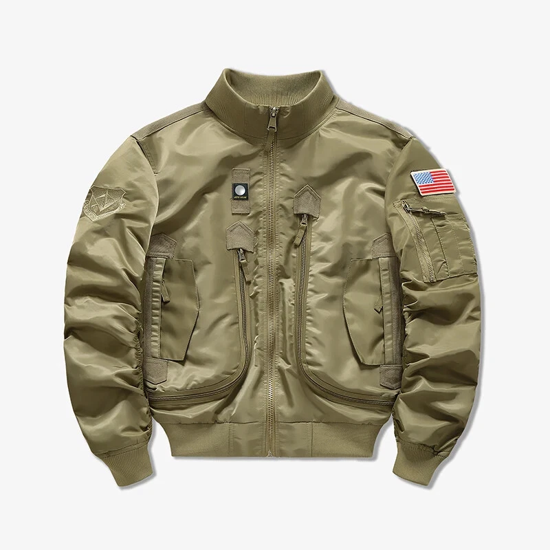 Men’s Casual Windbreaker Bomber Jacket Outdoor Soft Shell Tactical Hiking