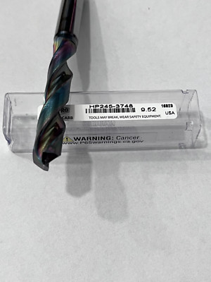 OSG Jobber Drill: 3/8'' Dia, 140 deg Point, Solid Carbide HP245-3748