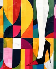 8x10 Photo Art Print - Modern Mid-Century Colorful Artwork Contemporary Home Art