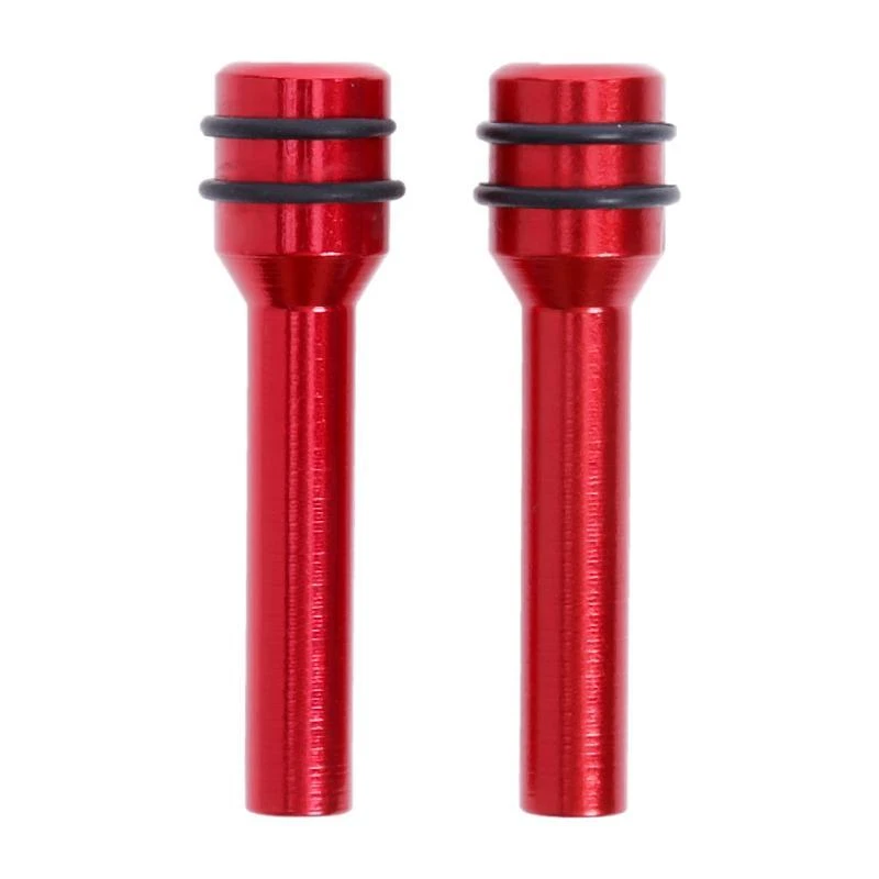 2pcs Red Aluminum Car Interior Accessories Door Lock Stick Knob Pull Pins Cover Foto 3 de 4