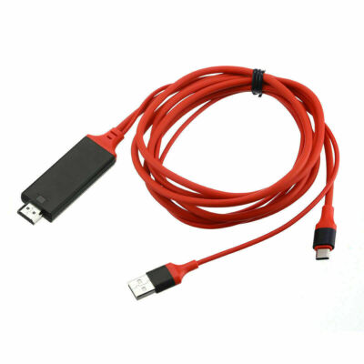 MHL USB-C Type C to HDMI USB A HD TV Cable Adapter For Android Phones Tablet RED