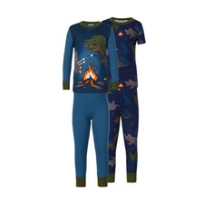 New Kirkland Kids 4-piece Cotton Pajama PJ Set, Dinosaur, Dino Boys Sleepwear