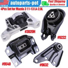 4Pcs Set Engine Motor Mounts & Auto. Trans. Mount Kit For Mazda 3 11-13 L4 2.0L