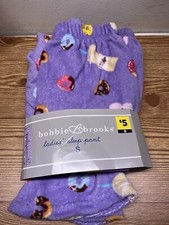 Bobbie Brooks Purple Fleece SLEEP PANTS Women Size S 4/6 NEW w/tag