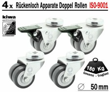 Rückenloch Doppelrollen Transport Lenk Rollen 4 x Ø 50mm Br-Le BS-Rollen Germany