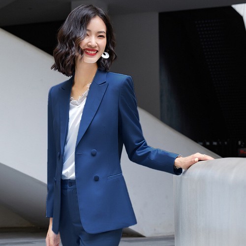 Nuevo Traje Blazer Azul Claro con Pantalones Set de Dos Piezas Oficina Elegante Trabajo - Imagen 3 de 23