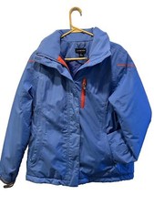 Lands End Women's Medium Blue Orange inside Pockets Hooded Jacket
