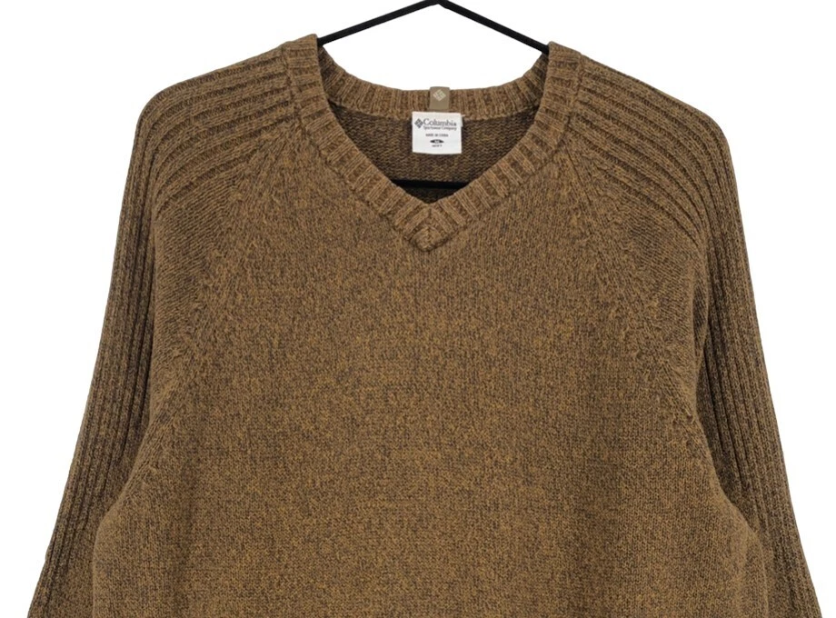 COLUMBIA Suéter De Cuello En V Marrón Para Hombre Talla M - Imagen 3 de 4