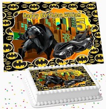 BATMAN BIRTHDAY PARTY PERSONALISED ICING EDIBLE COSTCO CAKE TOPPER SHB-05