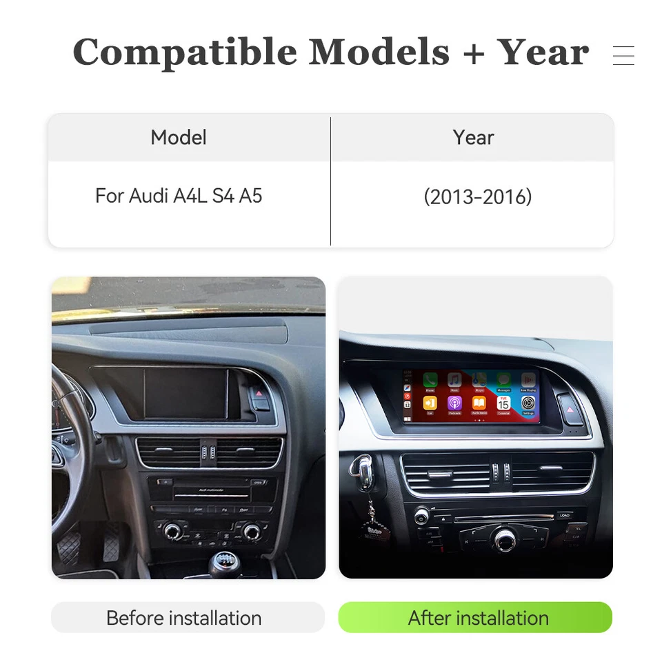 Für Audi A4/A5 B8 S4 S5 2013-2016 Android 14 Autoradio CarPlay 64GB WiFi 4G GPS - Bild 2 von 4