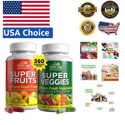 Farm Fresh Fruits & Veggies: 360 Capsules Packed with Vitamins & Antioxidants