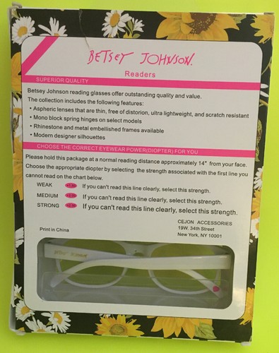 ❤️Authentische BETSEY JOHNSON 3 PAAR SET LESEBRILLE LESEBRILLE +2,00 NEU ❤️ - Bild 2 von 5