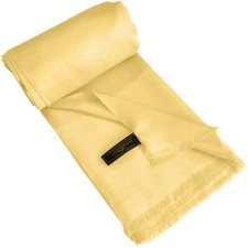 CJ Apparel Light Gold Solid Color Nepalese Fringe Shawl Seconds Pashmina **NEW**