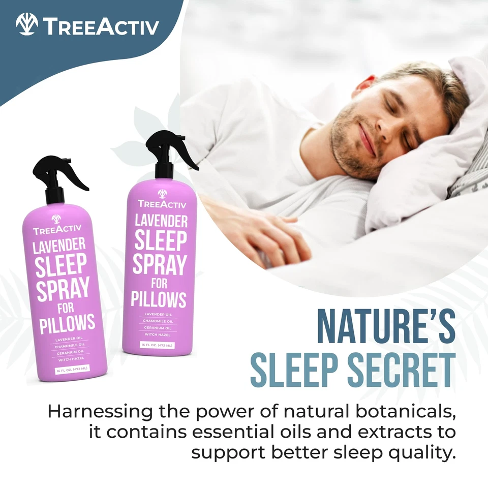 TreeActiv Sleep Spray 16 oz, Lavender Pillow Spray for Sleep Bedding Linen Spray - Image 3 of 4