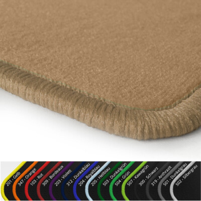 Velours Fußmatten Beige Randfarbe wählbar  für Honda Accord 7. Gen 2002-2008