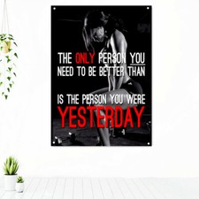 Fitness Workout Poster Wall Art Gym Banner Flag Tapestry Wall Decor Painting