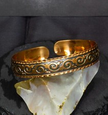 Handmade Copper Solid handmade Carved Ring Custom Lacquer coated Artisan Cuff