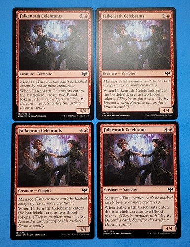 Magic: The Gathering Falkenrath Celebrants (Showcase Foil) - Innistrad: Crimson Vow - Red Vampire Creature Card