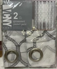 📀 VCNY Home Grommet Panel Pair (2 Pack) - 38in x 84in : Gray/White 🆕