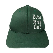 Boise Brew Card Fitted Mesh Back Trucker Hat Green S/M Port Authority