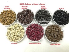 500 Silicone Micro Rings Feather Hair Extension Beads Crimp LOOP HOOK FOR I TIP