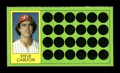 Steve Carlton 1981 Topps MLB Trading Scratch Off Panel Card# 104 Phillies