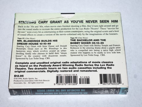 Radio Movie Classics Cary Grant Original Radio Adaptations 2 Cassette Tapes Set - Picture 2 of 8