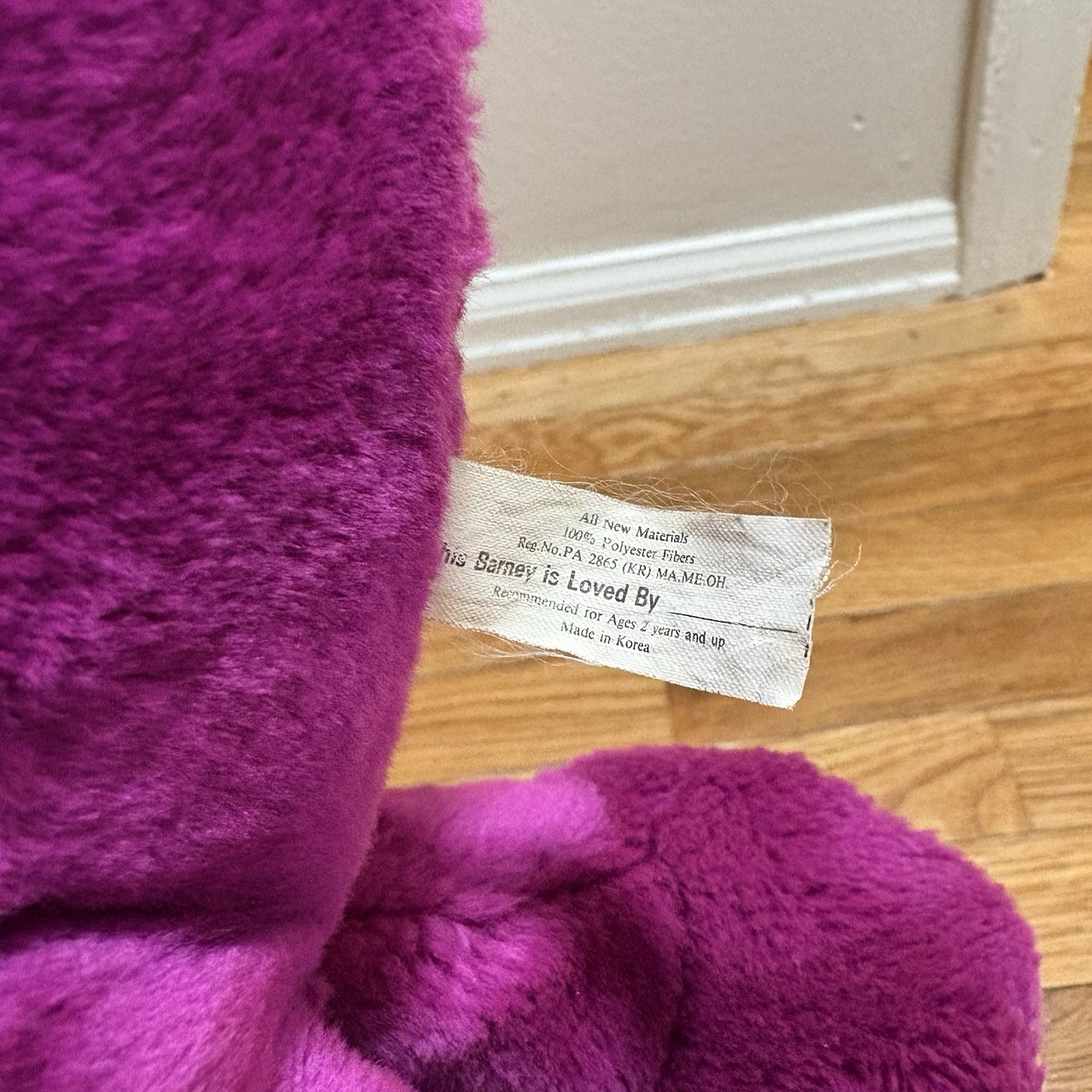 Vintage Barney The Dinosaur 13" Plush 1993 Lyons Group Purple Stuffed Animal Toy