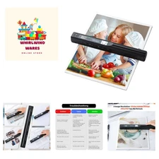 Compact Photo Scanner for Receipts & Documents - 900 DPI, Travel-Friendly Design