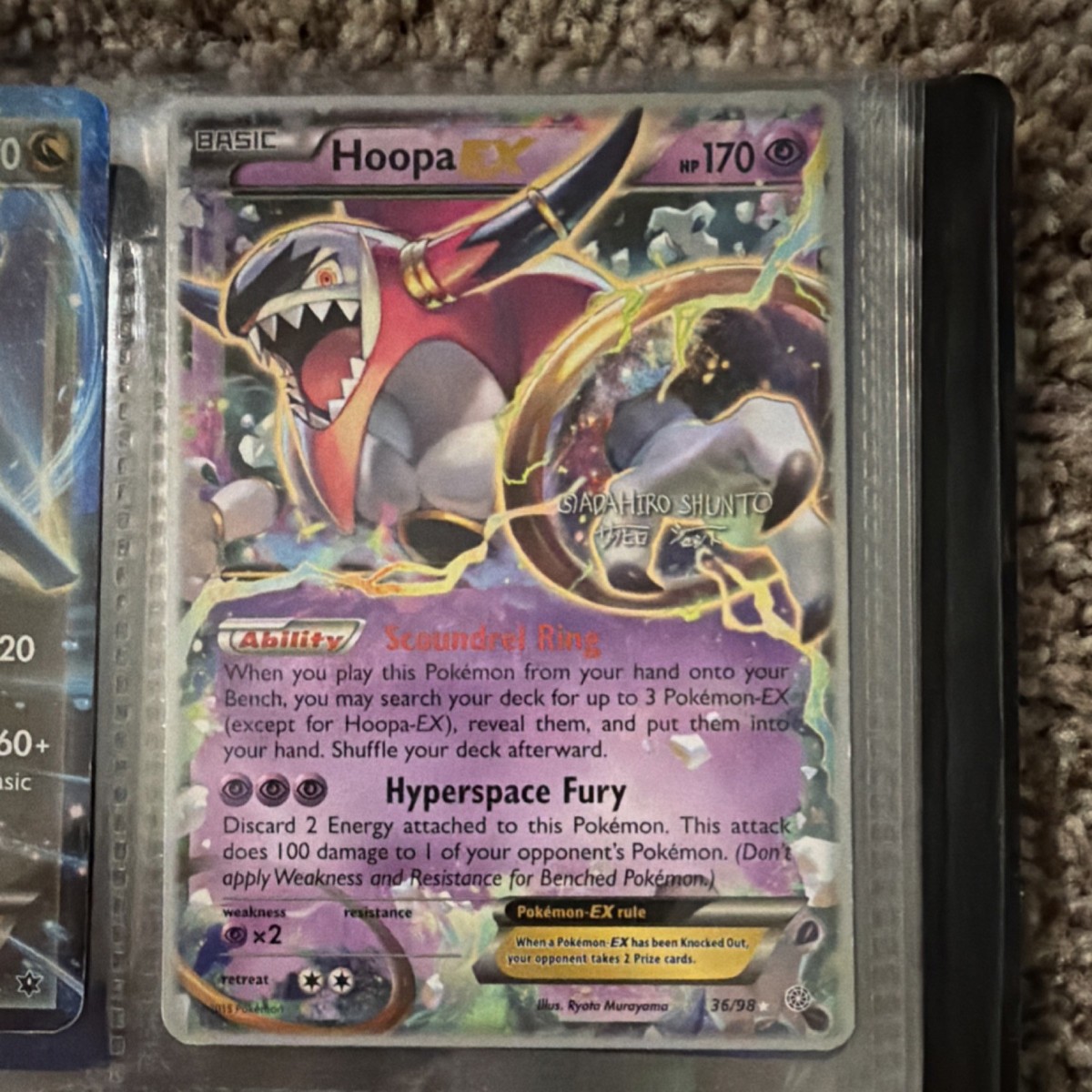 Pokémon Hoopa EX 36/98 Basic Psychic 170 HP Hyperspace Fury Ryota Murayama