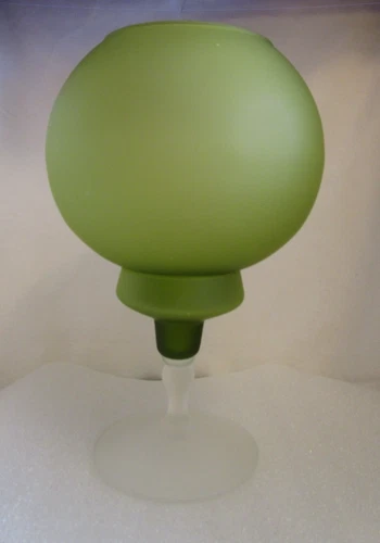 Vtg 1960 Empoli Candle Lamp Attributed to Carlo Moretti Satinato Avocado Green🥑
