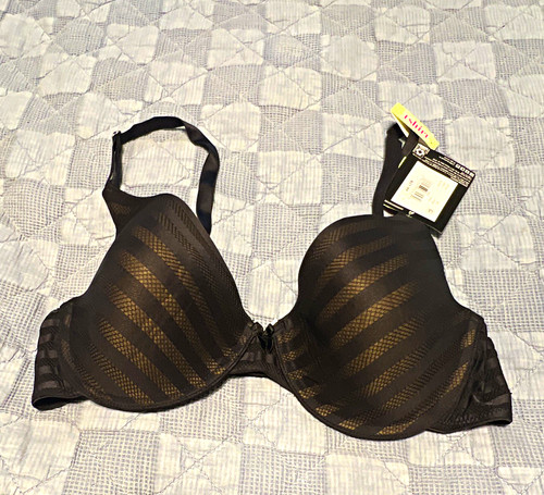 Maidenform Self Expressions T-Shirt Bra 38C Black Striped UW. NWT