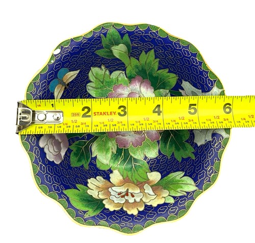 1920s-30s Vintage Chinese Cloisonne Enamel Flowers Bowl - Picture 10 of 11