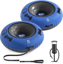 QPAU Snow Tube with Premium Canvas Cover 2 Pack for Kids and Adults 48''