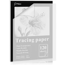 120 Sheets Tracing Paper for Drawing, 8.5”x 11” Trace Paper, Translucent Vel...