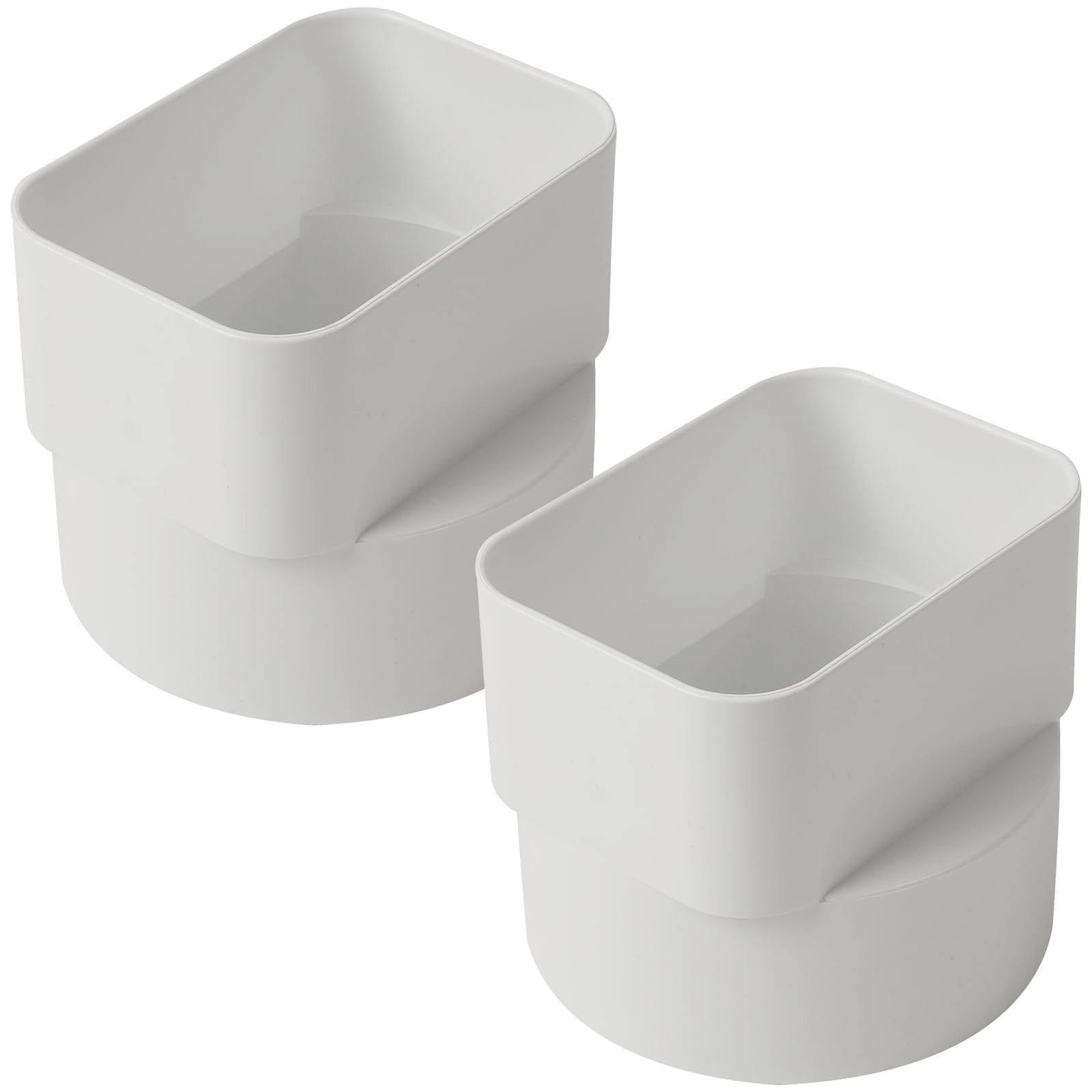 Calvana 2 Pack Downspout Adapter White, 3x4 to 4 Inch Drain Pipe 4in, White