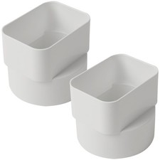 Calvana 2 Pack Downspout Adapter White, 3x4 to 4 Inch Drain Pipe 4in, White