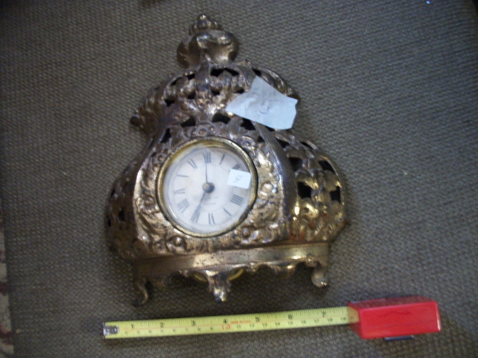 A. L. Swift Iron Mantle Antique Vintage Wind Up Alarm Clock photo