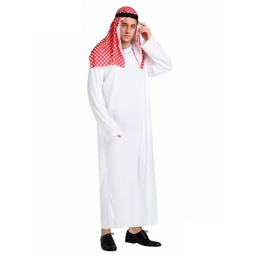 Mens Costume Carnival Jumpsuit 2-piece Set Robe Theme Party Outfits Adult Arab - Picture 11 of 27