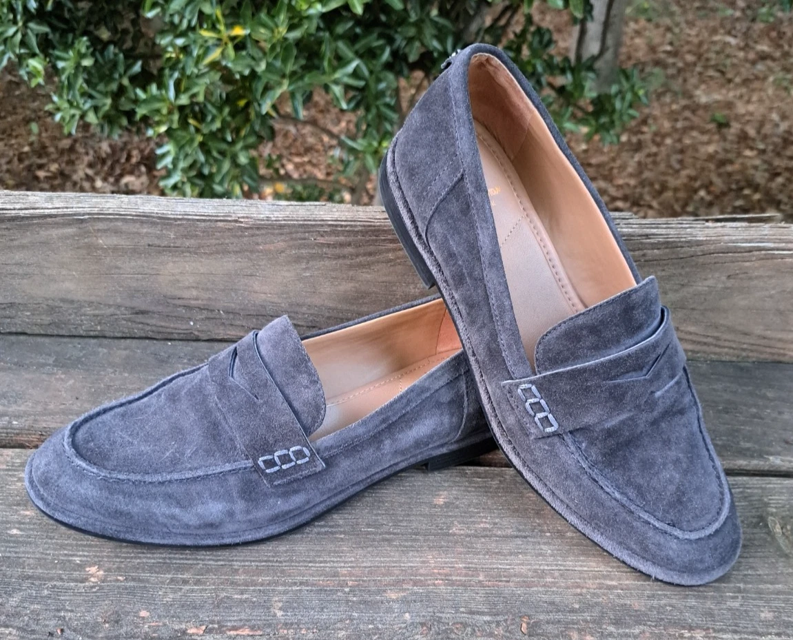 NWOB Sam Edelman Women’s 6.5 Navy Blue Suede Horsebit Loafers Slip On Flats Sam Edelman Loafer Suede Upper Flats for Women for sale | eBay main image 2