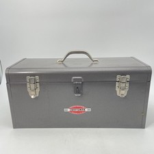 Craftsman Gray Steel Tool Box Large Lockable Portable Storage Tray Organizer