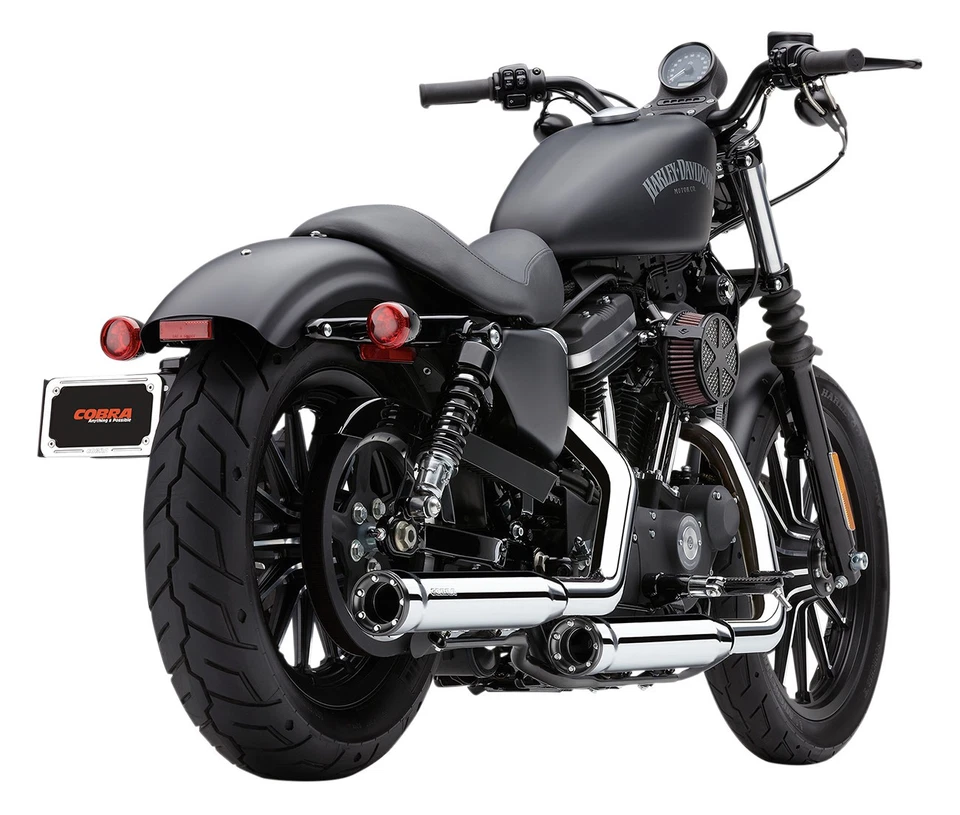3" RPT Chrome Slip On Dual Exhaust Cobra 6081 For 14-20 Harley XL - Image 3 of 3