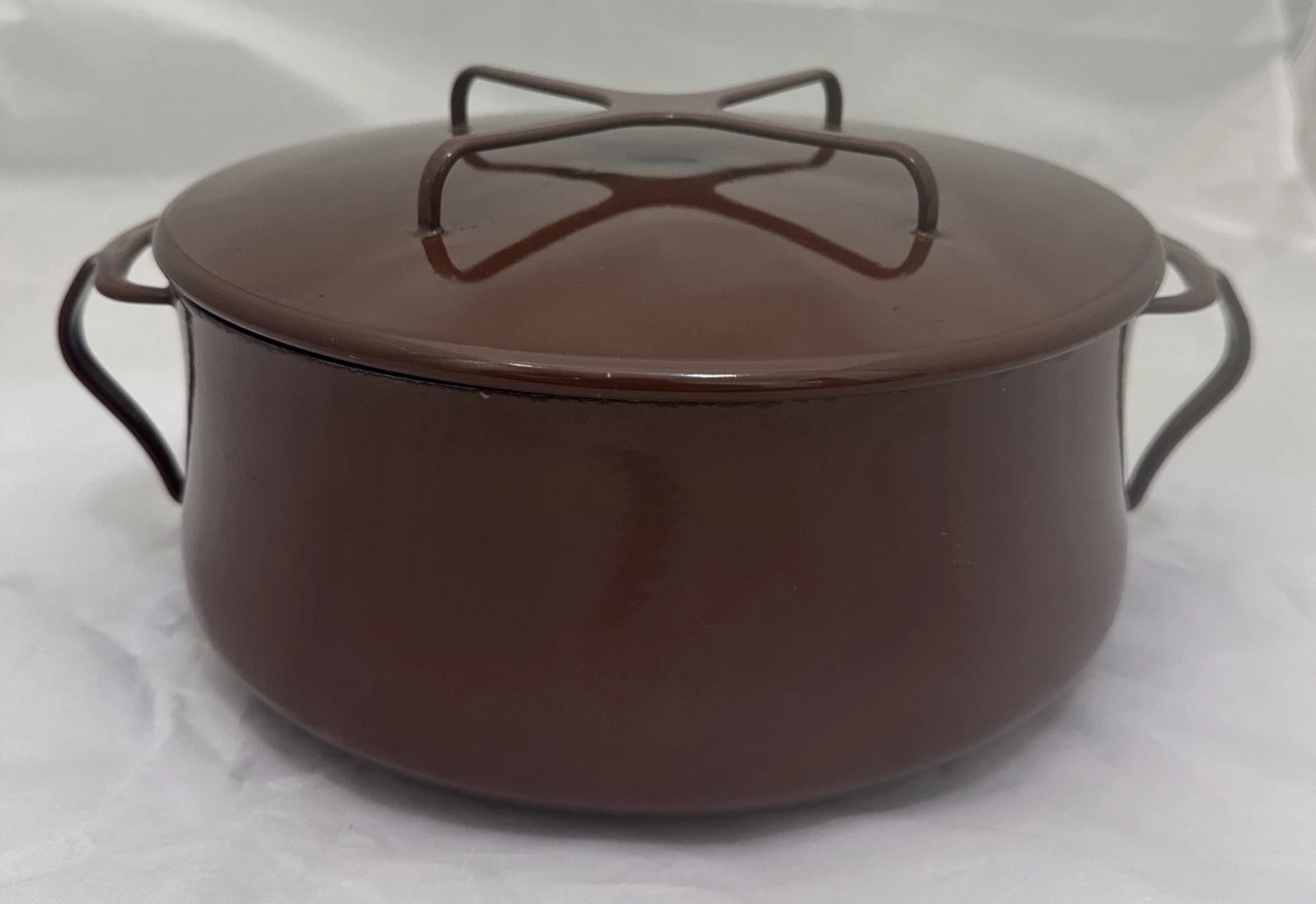 VINTAGE DANSK Kobenstyle IHQ Brown France Enamel 4 qt Pot Dutch Oven Trivet Lid