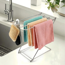 Kitchen Towel Holder Stand, 4-Arm Dish Towel Holder Countertop Towel Drying Rack