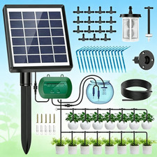 50FT Automatic Solar Drip Irrigation System Kit , Plant Watering Timer Set Lawn