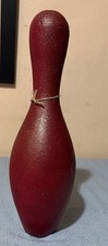 Wooden Bowling Pin Red With Glitter Great Conversation Piece For Fans Used 15in