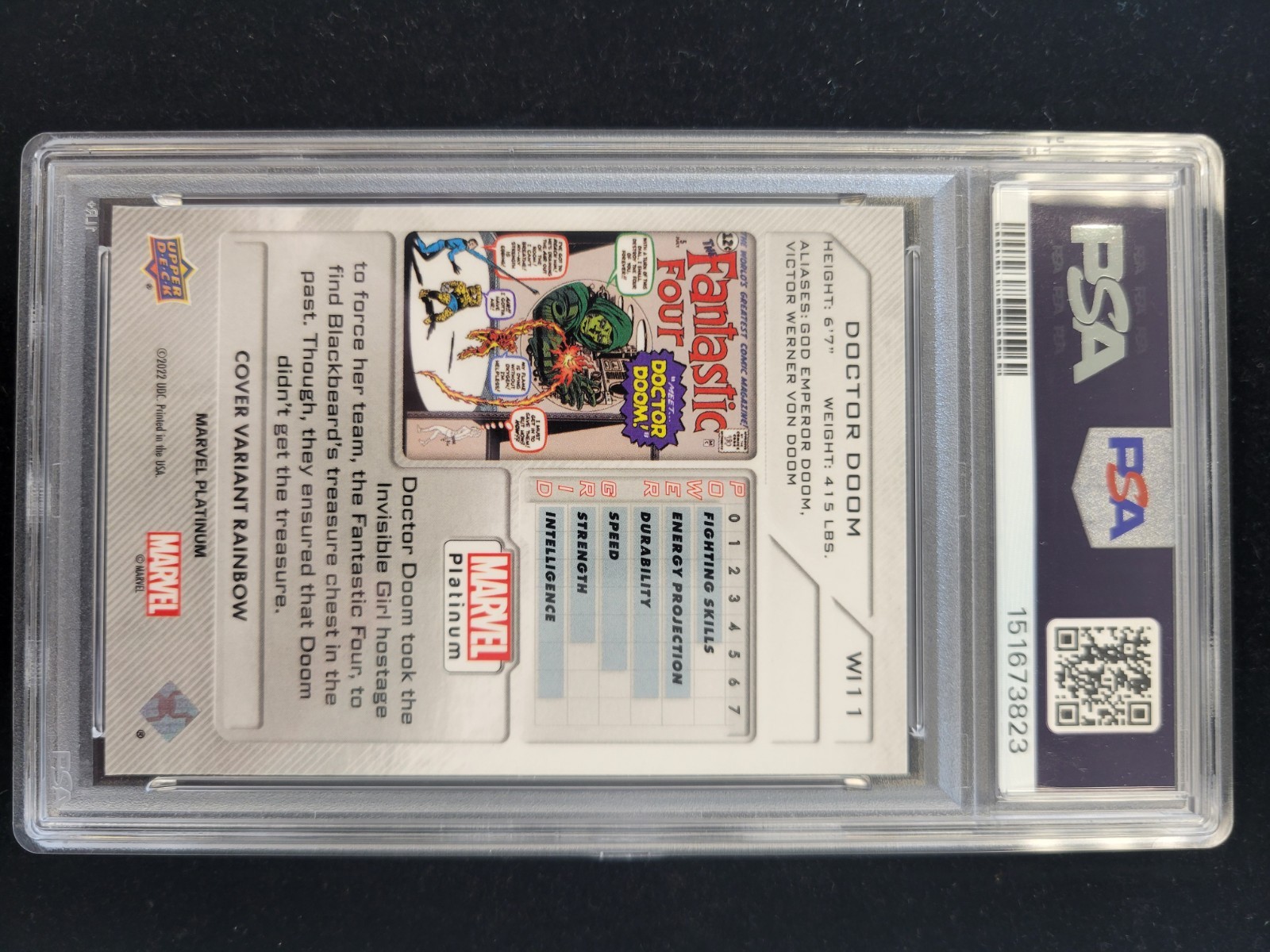 2023 Upper Deck Marvel Platinum Doctor Doom COVER VARIANT RAINBOW #WI11 PSA 10🔥 view 2